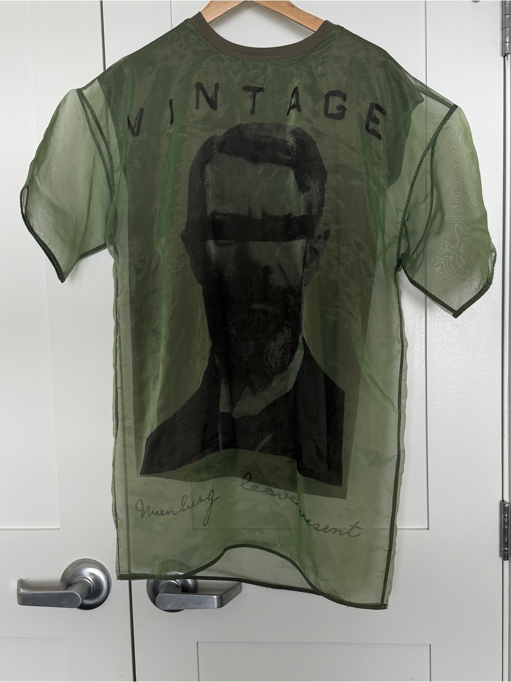 Vintage Graphic Green Men’s Sheer Shirt